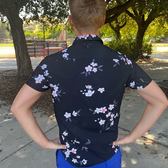 DENIM & FLOWER RICKY SINGH CHERRY BLOSSOM MEN FLORAL BUTTON DOWN DRESS SHIRT GUY - Picture 5 of 16